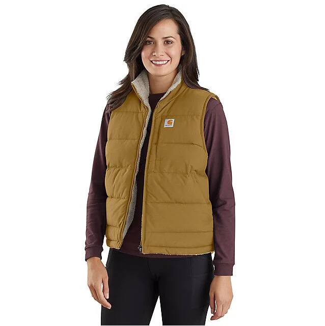 Women's Insulated Montana Puffer Vest - Reversible - Oak Brown