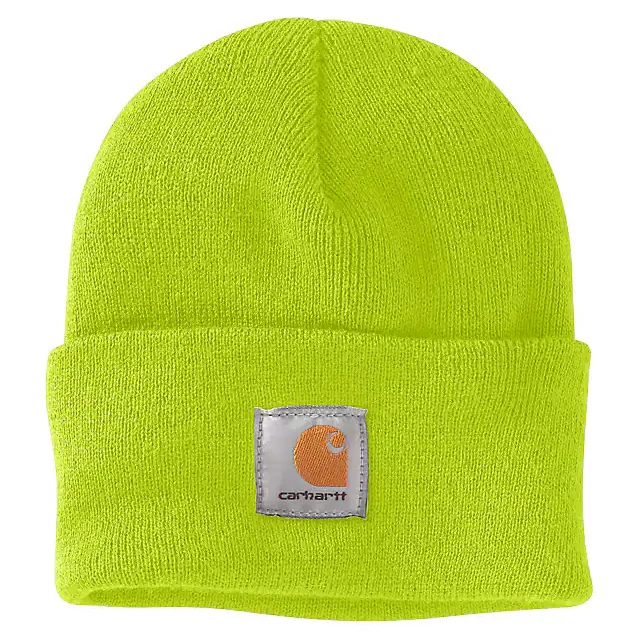 Knit Cuffed Beanie - Bright Lime