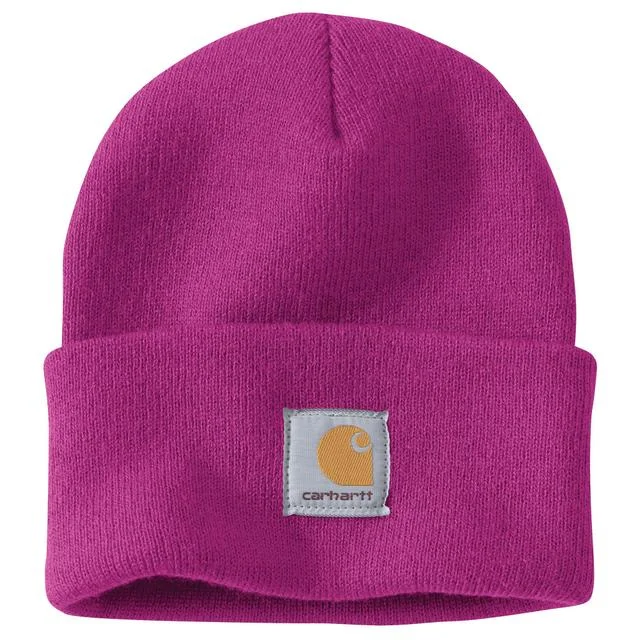 Knit Cuffed Beanie - Magenta Agate