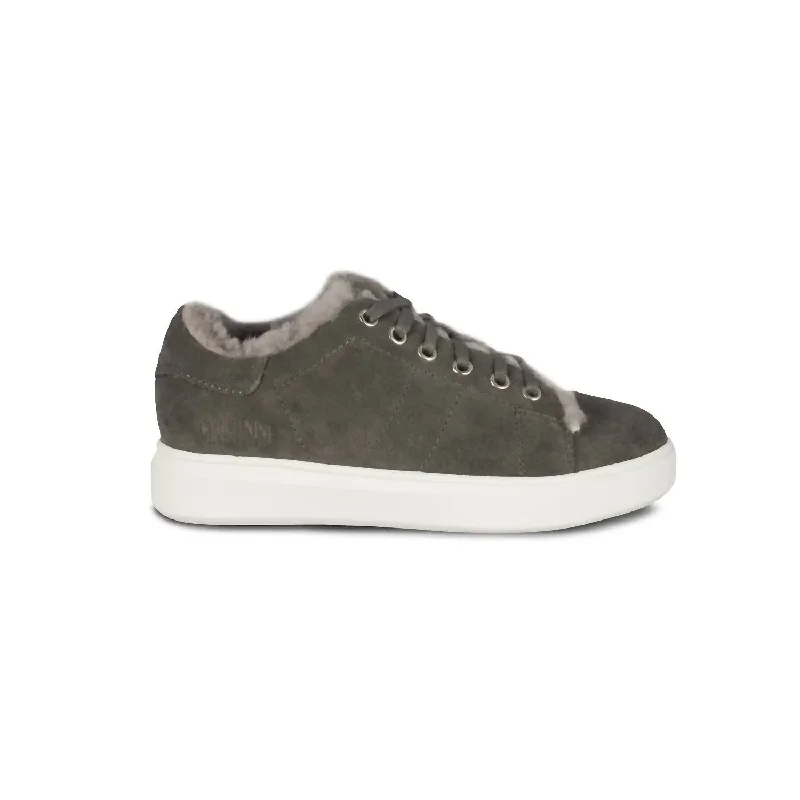 Lady's Holly Sheepskin Sneaker In Gray