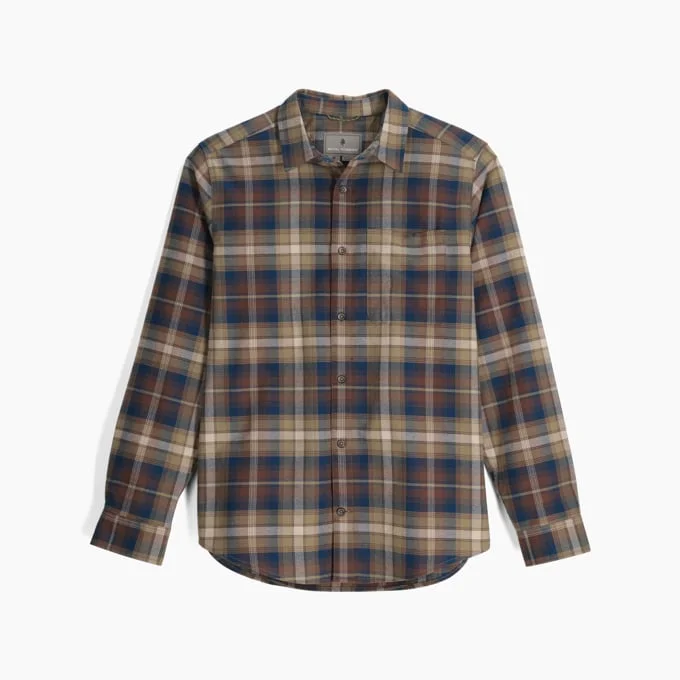 Men's Lieback Organic Cotton Flannel Long-Sleeve - French Roast Tahoe Plaid