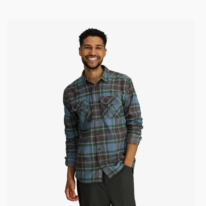 Men's Lost Coast Flannel Plaid Long-Sleeve - Collins Blue Sonoma Plaid