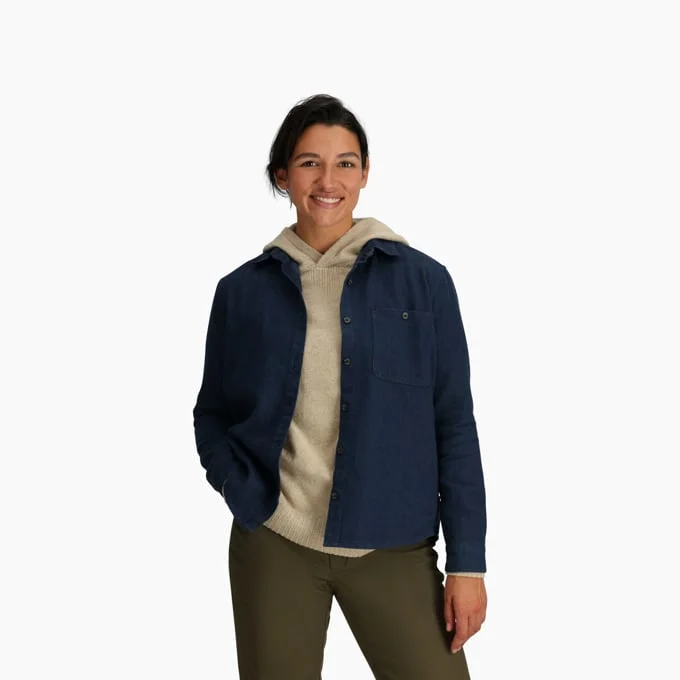 Women's Clouds Rest Hemp Long-Sleeve - Deep Blue Heather