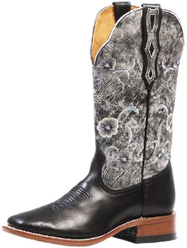 Women's Boulet Black Detailed Western Boot #4190