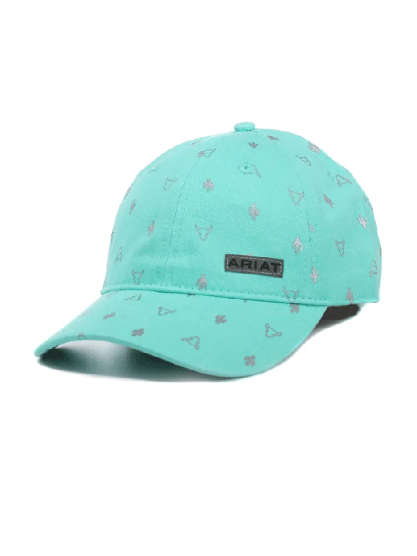 Ariat A300062433 Ladies Cactus Bull Skull Cap Turquoise