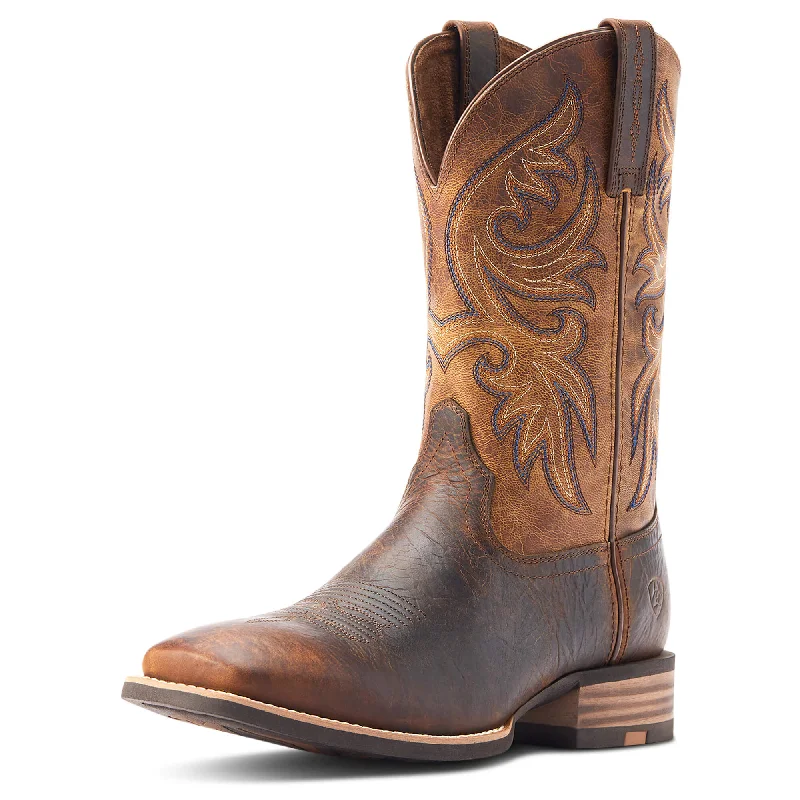 Ariat Bartop Brown Broad Square Toe Slingshot Western Boots for Men