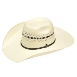 Ariat Ivory/Black Punchy Bangora Western Straw Hat