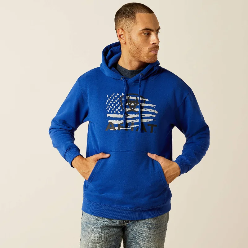 Ariat Men's Royal Blue Flag Logo Breakthru Hoodie