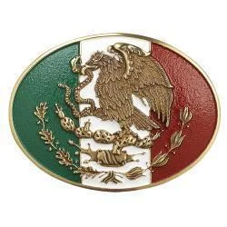 Ariat Oval Green/White/Red Mexican Flag Buckle