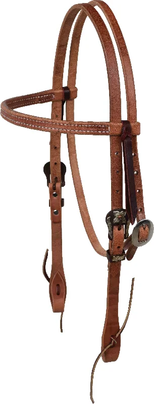 Berlin Custom Leather Brown Iron Buckle Browband Headstall