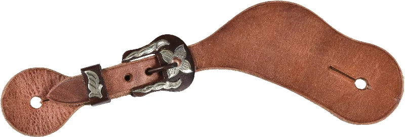 Berlin Custom Leather Brown Iron Buckle Contoured Spur Strap