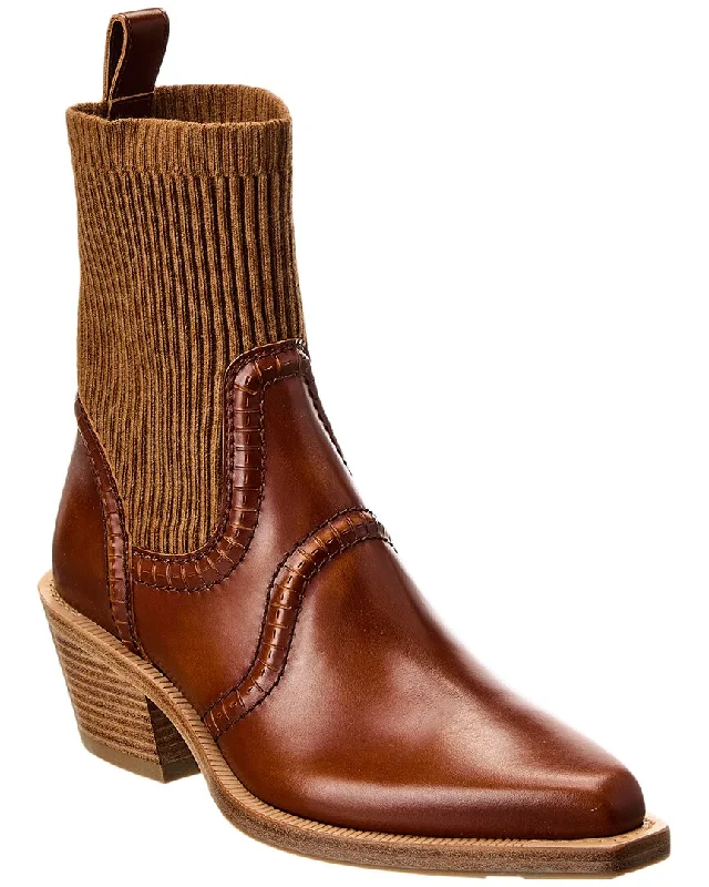 Chloé Nellie Texan Leather Bootie