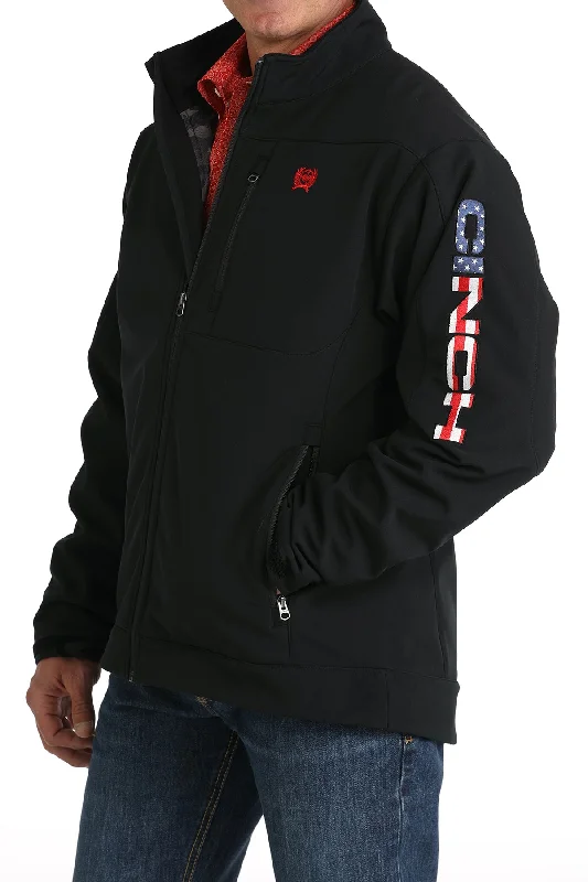 Cinch Men's Black Bonded Jacket with Stars & Stripes Cinch Logo