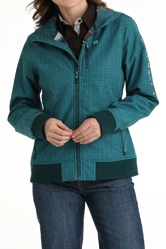 Cinch Women's Teal Southwest Print Bonded Hooded Jacket