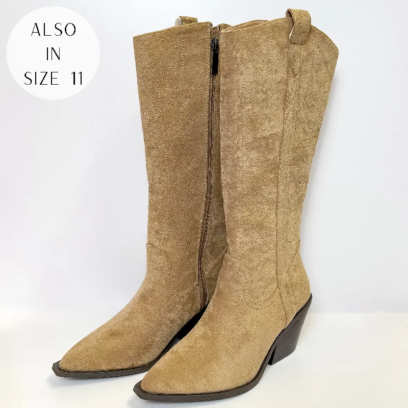 Corky's | Howdy Western Stitch Boots in Camel Suede