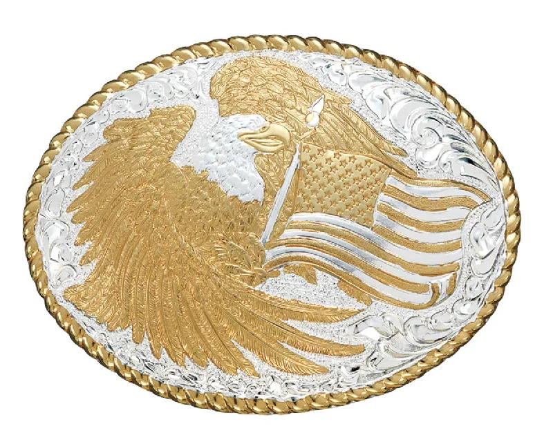 Crumrine Oval Americana Eagle with USA Flag Buckle