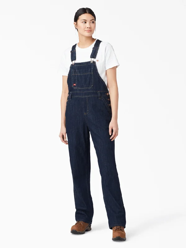 Dickies FB206DIB Womens Relaxed Fit Bib Overalls Dark Indigo