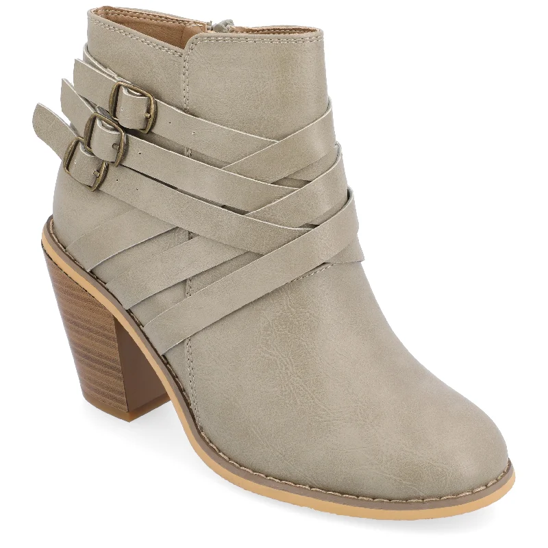 Journee Collection Women's Wide Width Strap Bootie