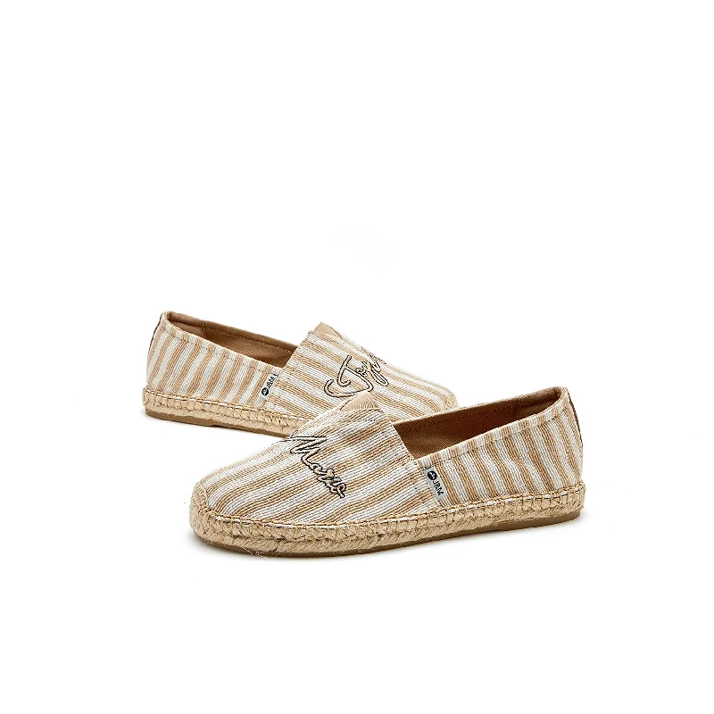 Handmade Women’s Slip-On Espadrille Stripe Flats-05325W