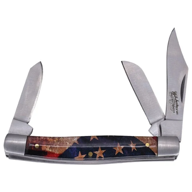 Justin USA Flag Three Blade Stockman Knife