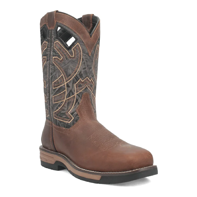 Laredo Men's Brown/Black Nazca Broad Square Toe Work Boots