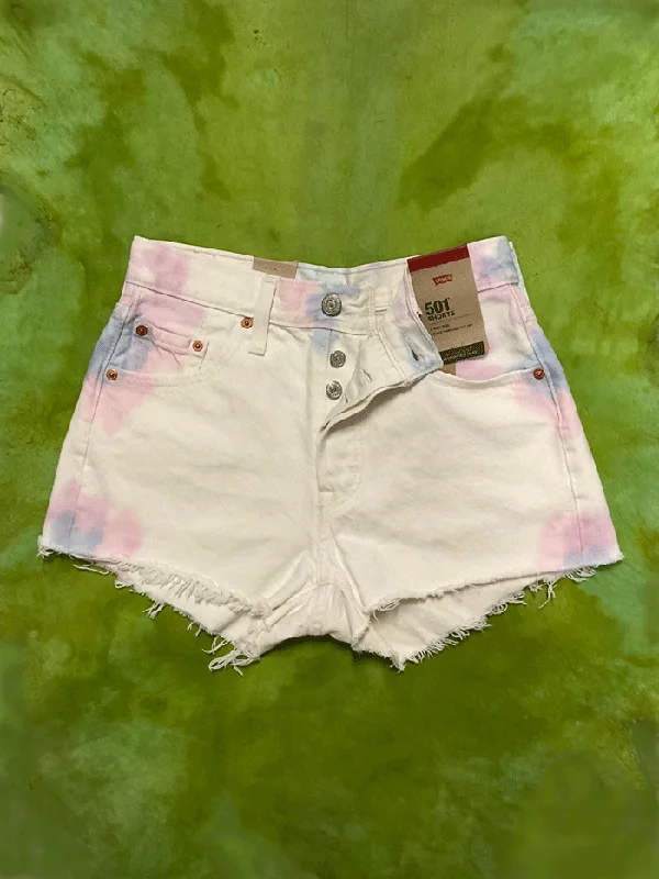 Levi's 563270332 Womens 501 Original Shorts White Tie Dye