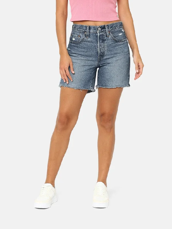 Levi's 858330058 Womens 501 Mid Thigh Denim Short Sure Time Flies