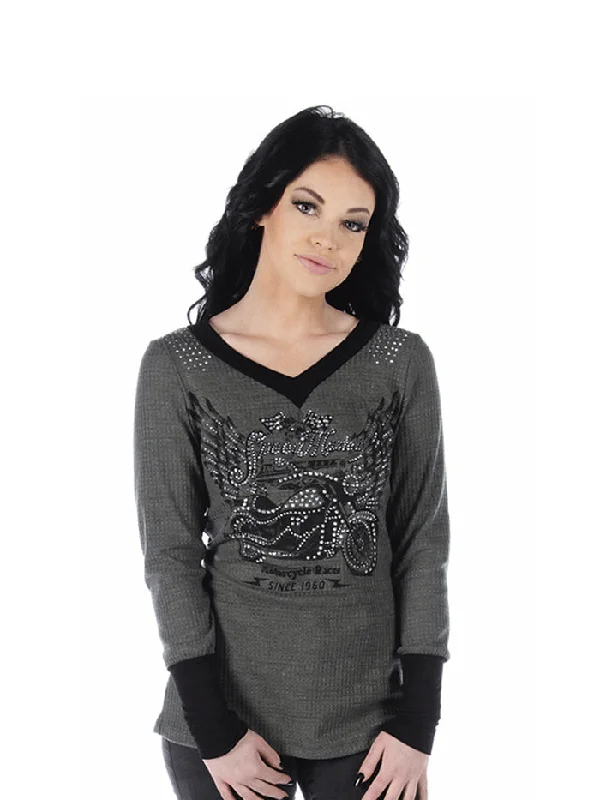 Liberty Wear 7295 Womens Speed Master Long Sleeve Thermal Top Charcoal