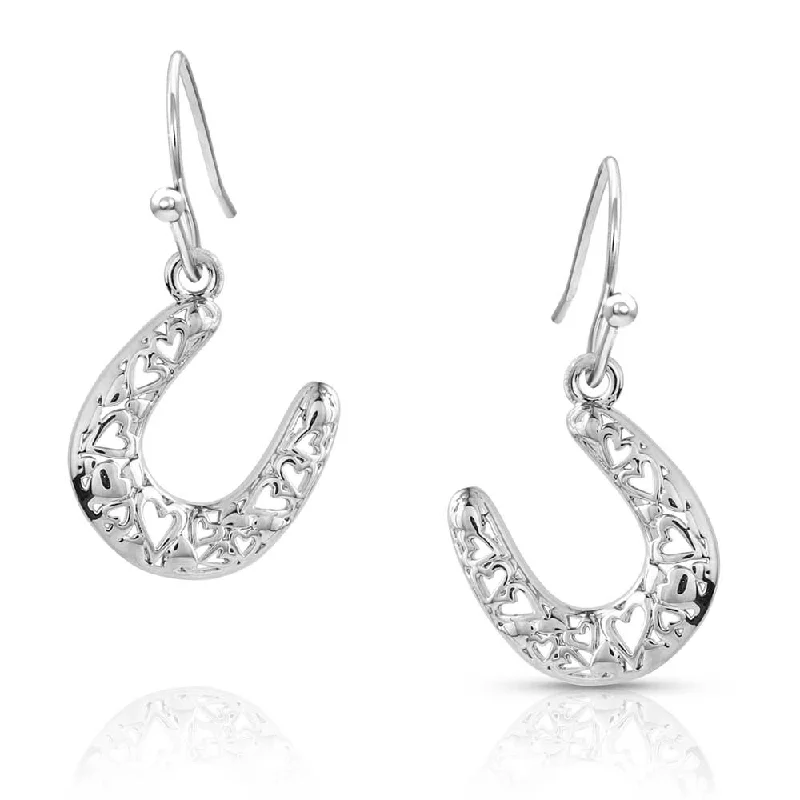 Montana Silversmiths Heartfelt Luck Horseshoe Earrings