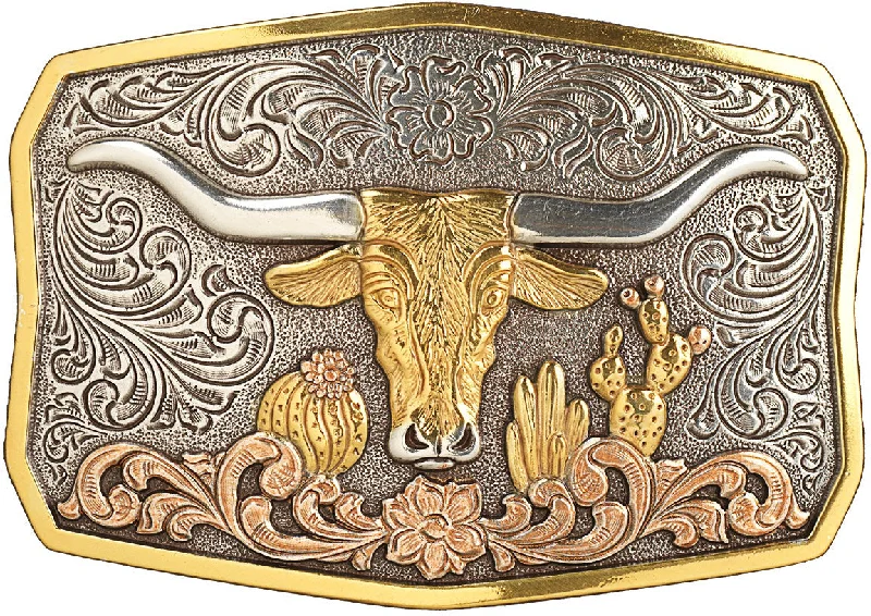 Nocona Antiqued Longhorn Belt Buckle