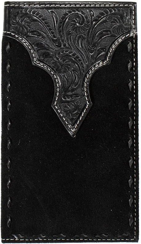 Nocona Black Floral Embossed Rodeo Wallet