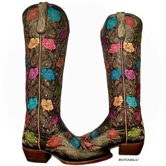 OLD GRINGO Loriel Tall 17” Floral Flowers Knee High Cowgirl Cowboy Western Boots