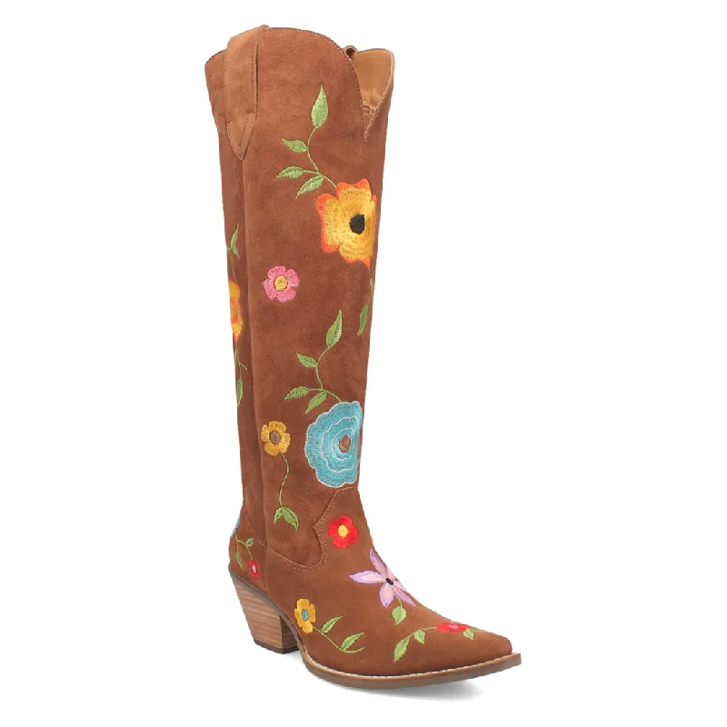 Online Exclusive | Dingo | Flower Power Suede Boot in Brown **PREORDER