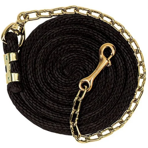 Poly Lead Rope with Brass Plated Swivel Chain