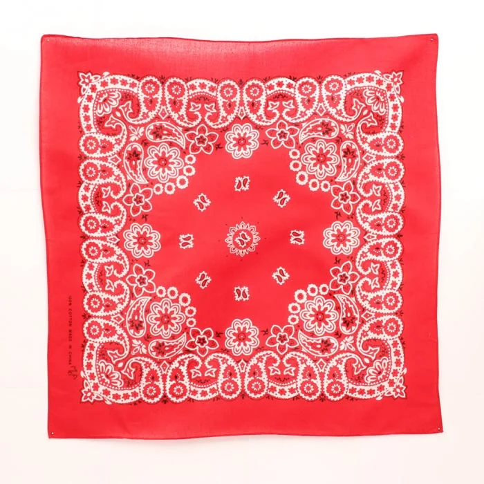 Red/White Traditional Paisley Design Western Bandana