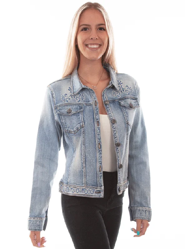 Scully HC734-DEN Womens Beaded Jean Jacket Denim