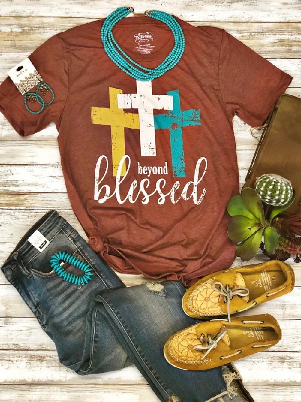 Texas True 3413 Womens Beyond Blessed Crew Neck Clay Tri Blend