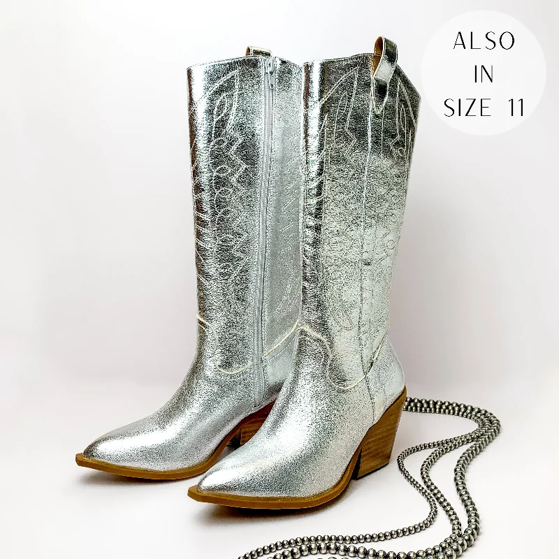 Corky's | Howdy Western Stitch Boots in Metallic Silver