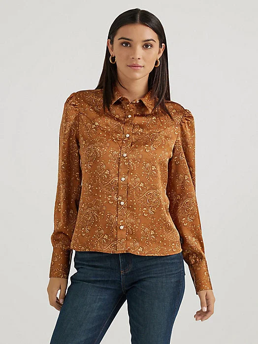 Wrangler Women's Bronze Blouse Snap Up